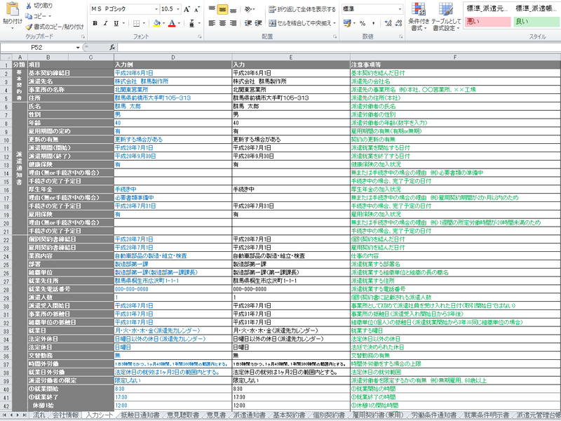 基本フォームに沿って必要情報を入力するだけで